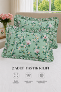 2’li Pamuklu fırfırlı yastık kılıfı 50x70 cm
