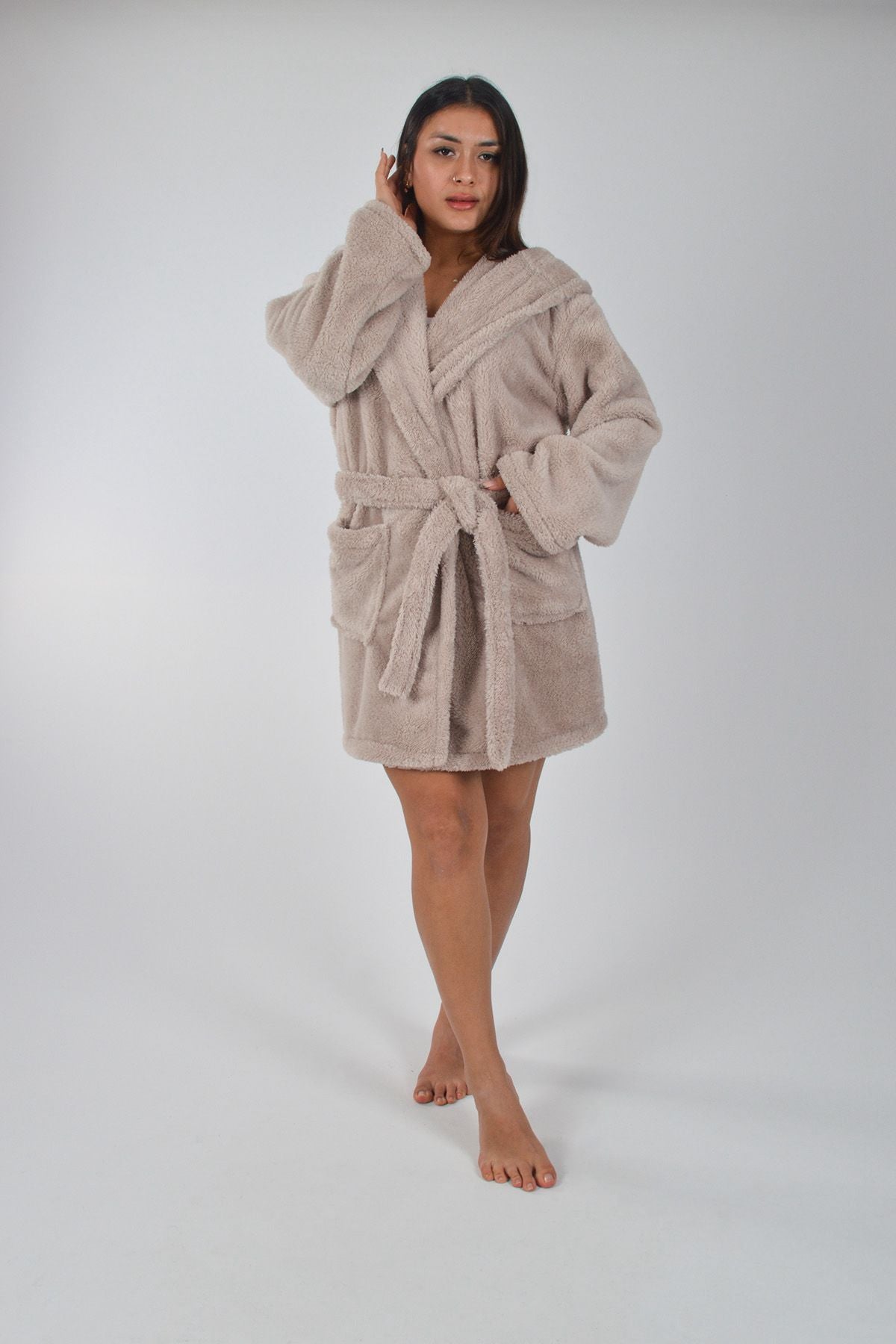 Kapşonlu Unisex Wellsoft Peluş Sabahlık | Bornoz