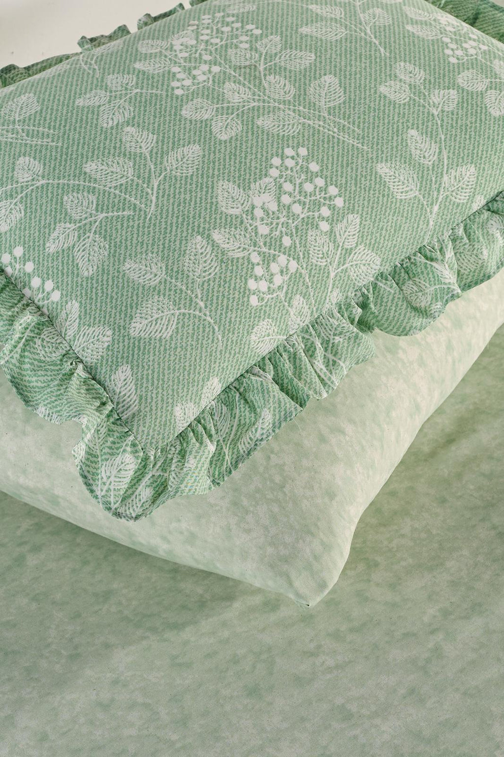 Flora %100 Pamuk Çift Kişilik  Nevresim Seti- Mint Yeşili