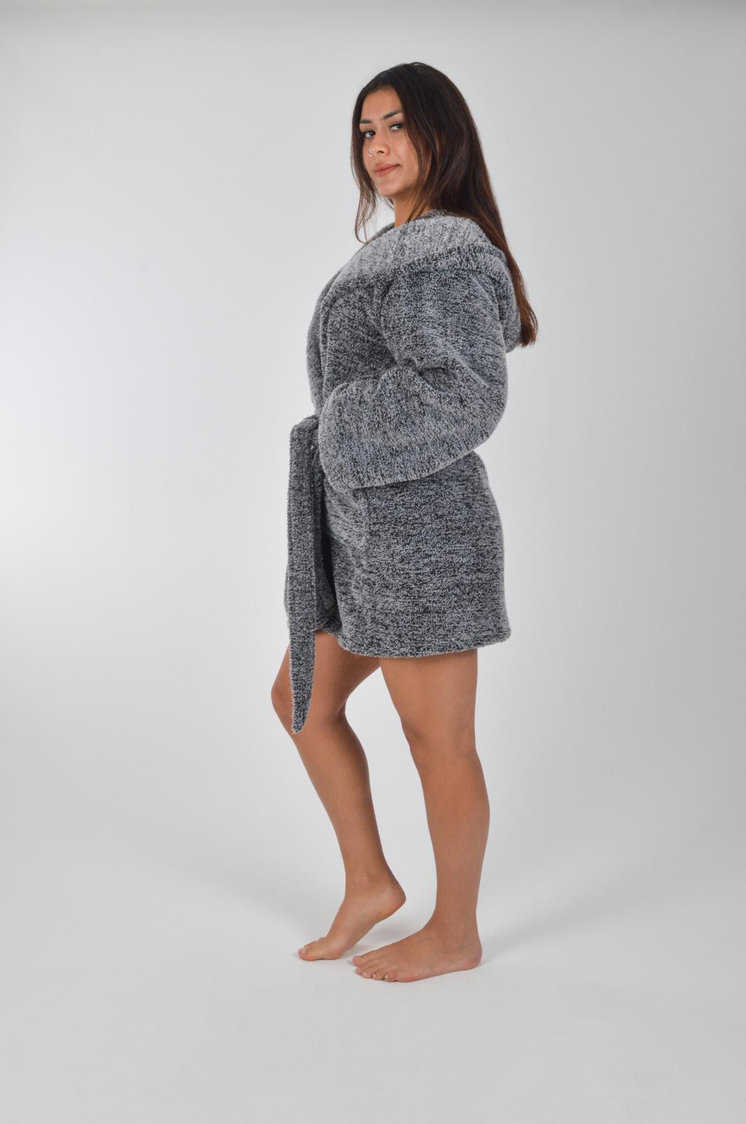 Kapşonlu Unisex Wellsoft Peluş Sabahlık | Bornoz